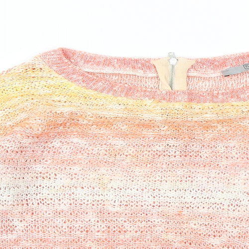 TU Womens Multicoloured Round Neck Geometric Cotton Pullover Jumper Size 12