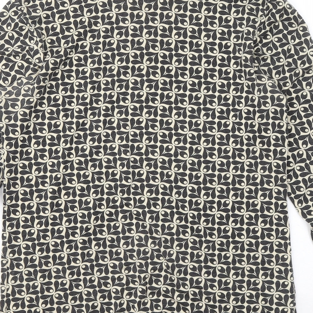 Uniqlo Womens Black Mock Neck Geometric Polyester Pullover Jumper Size 10