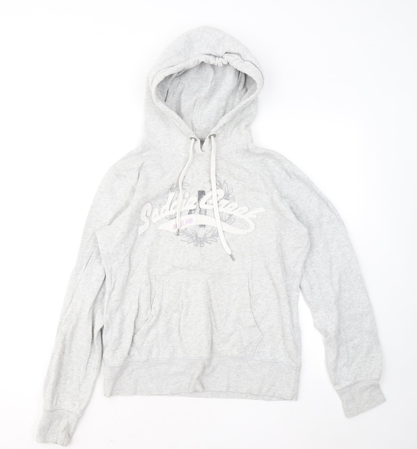 H&M Womens Grey Cotton Pullover Hoodie Size M - Sadie Creek