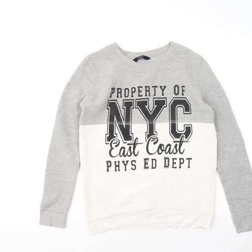 New Look Girls Grey Round Neck Cotton Pullover Jumper Size 12-13 Years - New York City