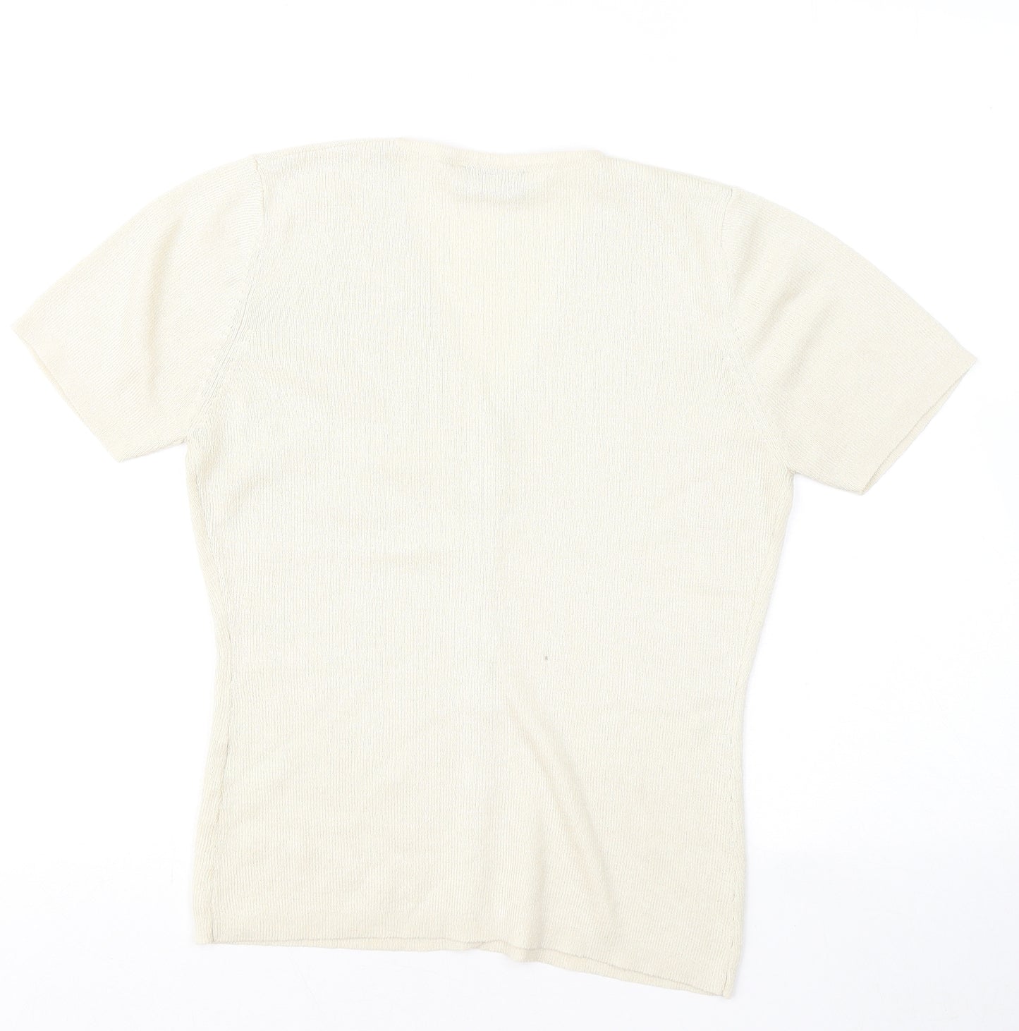 Dorothy Perkins Womens Beige V-Neck Acrylic Pullover Jumper Size 10