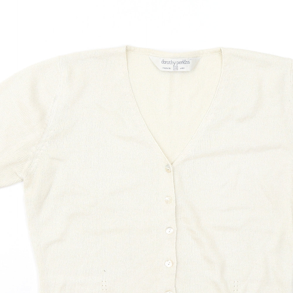 Dorothy Perkins Womens Beige V-Neck Acrylic Pullover Jumper Size 10