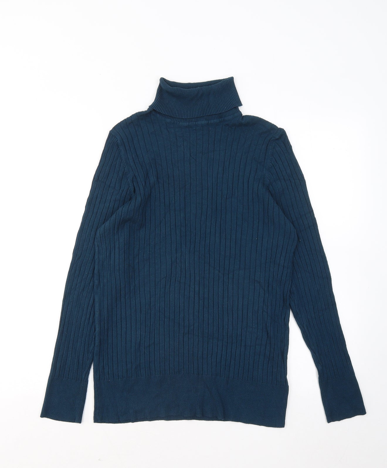F&F Womens Blue Roll Neck Viscose Pullover Jumper Size 22