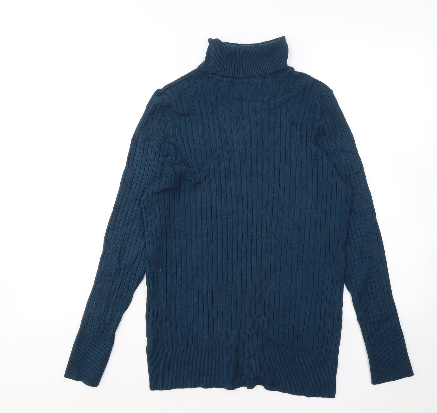 F&F Womens Blue Roll Neck Viscose Pullover Jumper Size 22