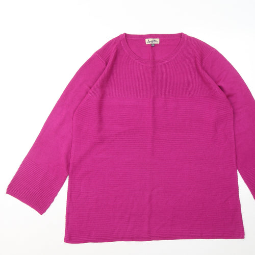ARISTA Womens Pink Round Neck Acrylic Pullover Jumper Size 14