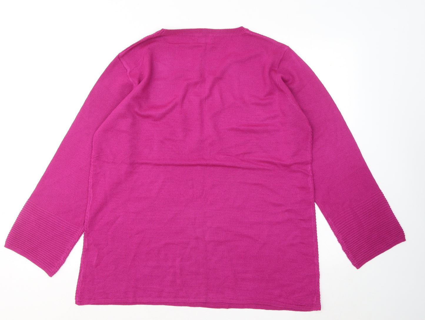 ARISTA Womens Pink Round Neck Acrylic Pullover Jumper Size 14