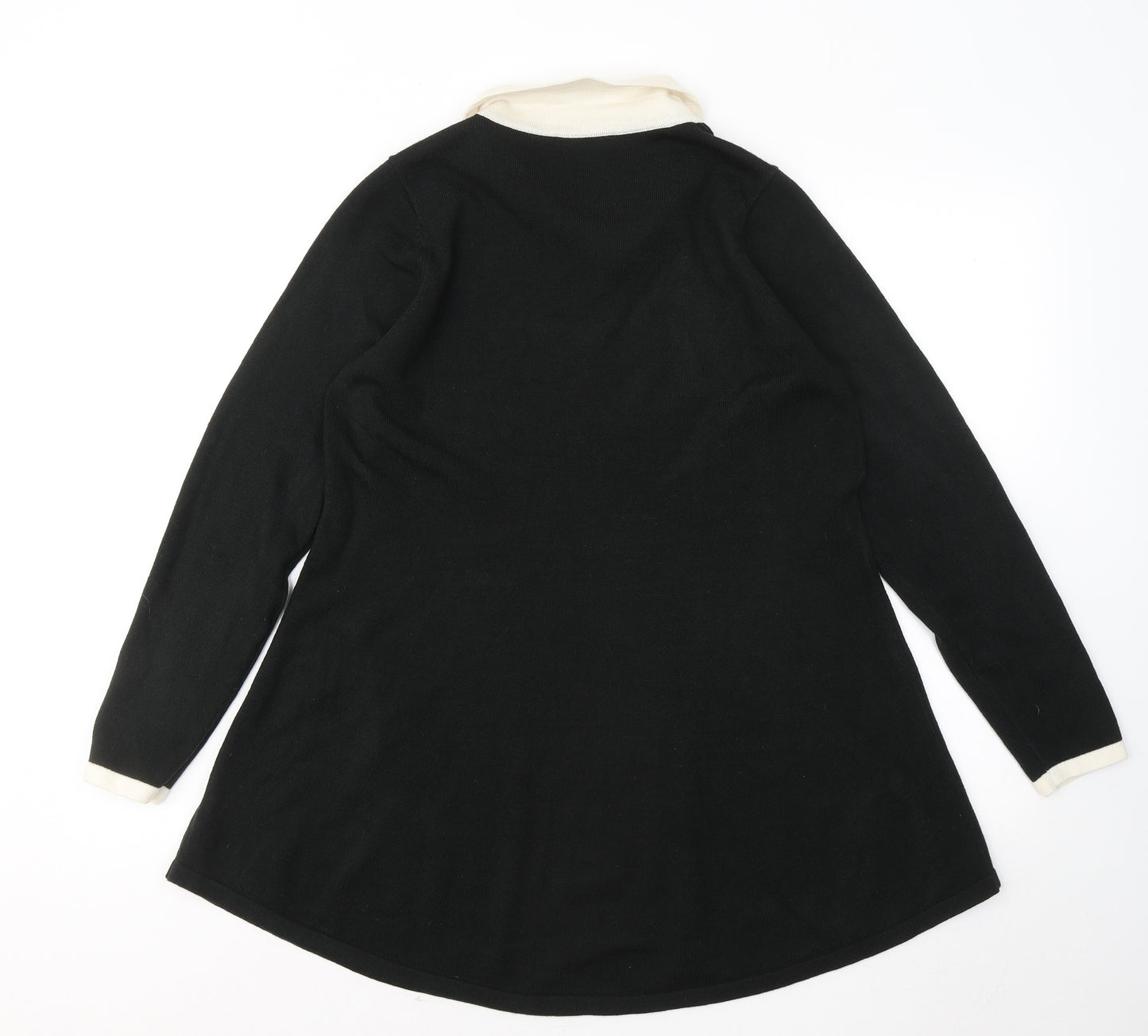 George Womens Black Acrylic Fit & Flare Size 14 Collared