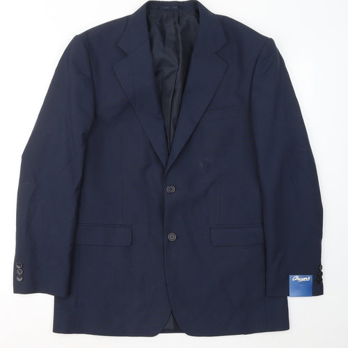 Chums Mens Blue Polyester Jacket Suit Jacket Size 38