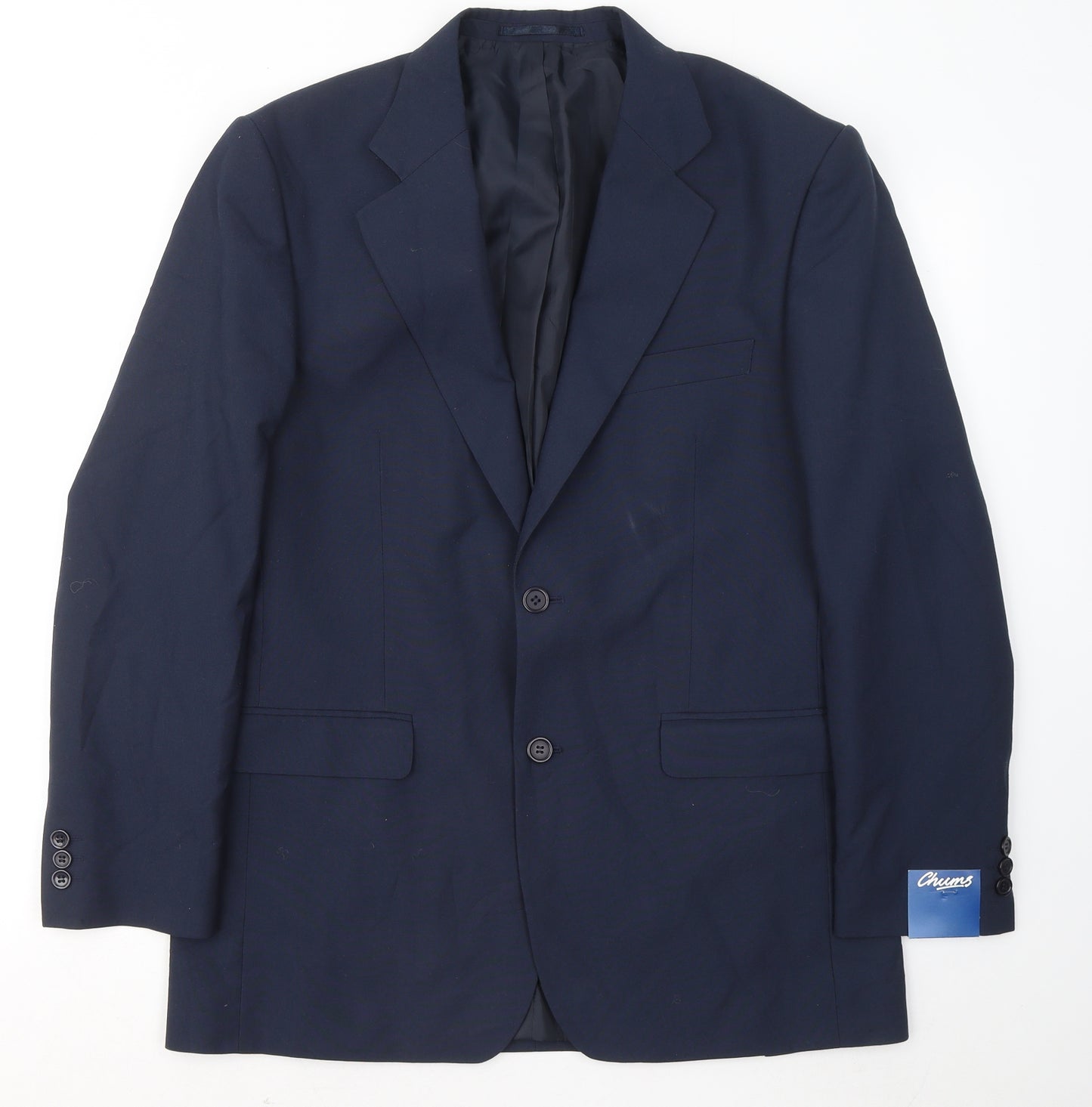 Chums Mens Blue Polyester Jacket Suit Jacket Size 38