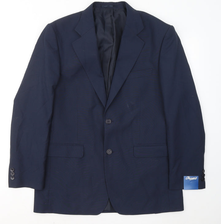 Chums Mens Blue Polyester Jacket Suit Jacket Size 38