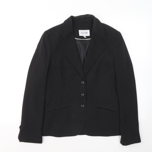 NEXT Womens Black Geometric Jacket Blazer Size 10