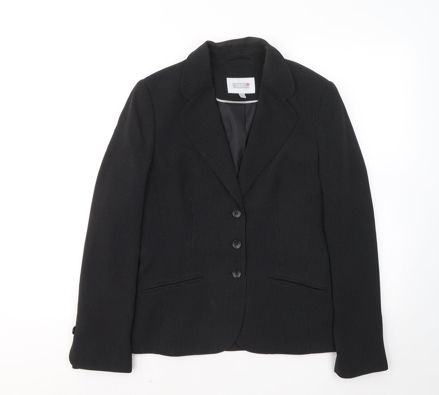 NEXT Womens Black Geometric Jacket Blazer Size 10