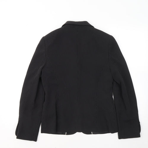 NEXT Womens Black Geometric Jacket Blazer Size 10