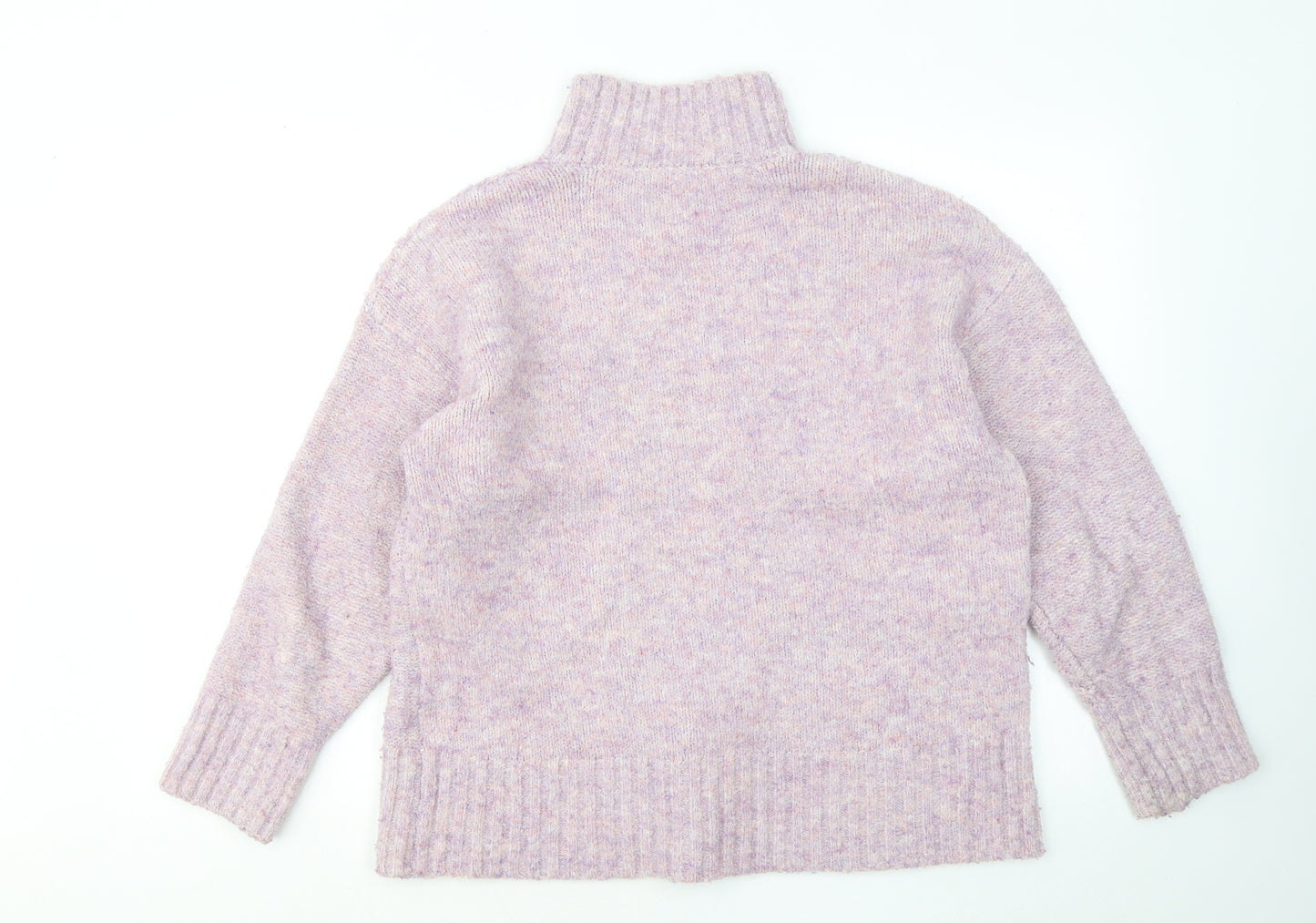 TU Womens Pink Mock Neck Polyester Pullover Jumper Size M