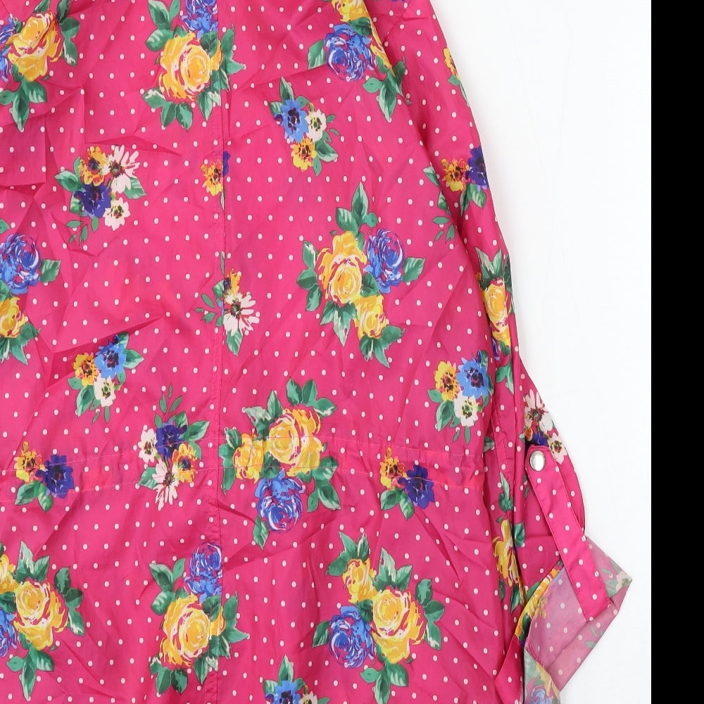 George Womens Pink Floral Jacket Coat Size 16 Zip