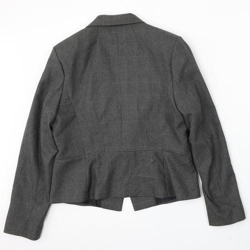 Marks and Spencer Womens Grey Plaid Polyester Jacket Suit Size 14