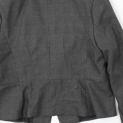 Marks and Spencer Womens Grey Plaid Polyester Jacket Suit Size 14