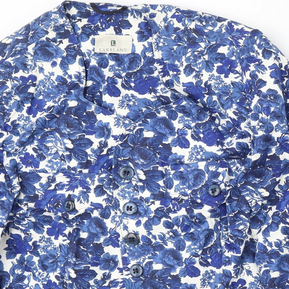 Lakeland Womens Blue Floral Jacket Size M