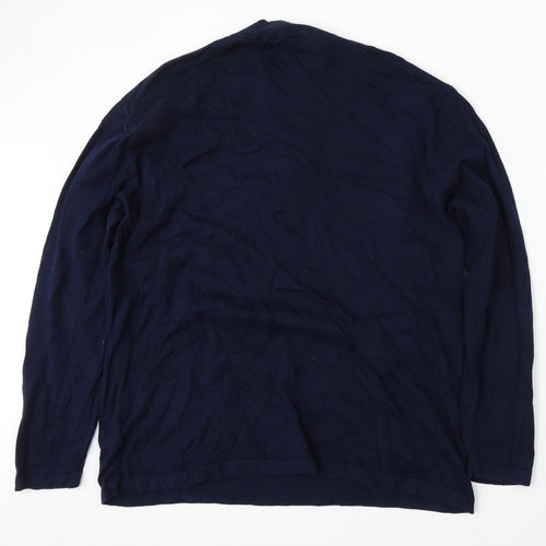 NEXT Mens Blue V-Neck Cotton Pullover Jumper Size 2XL