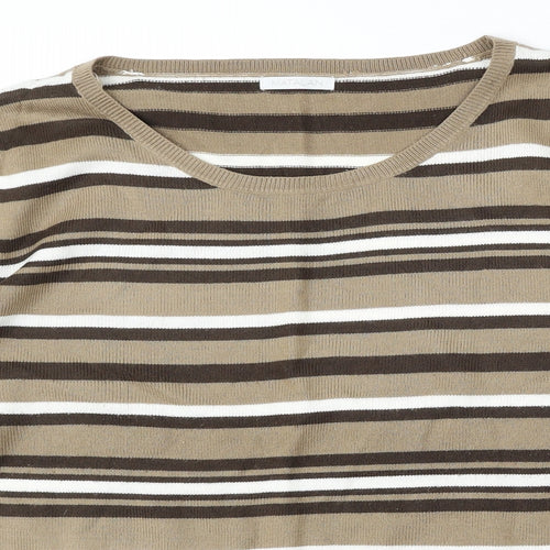Matalan Womens Multicoloured Round Neck Striped Acrylic Pullover Jumper Size 20