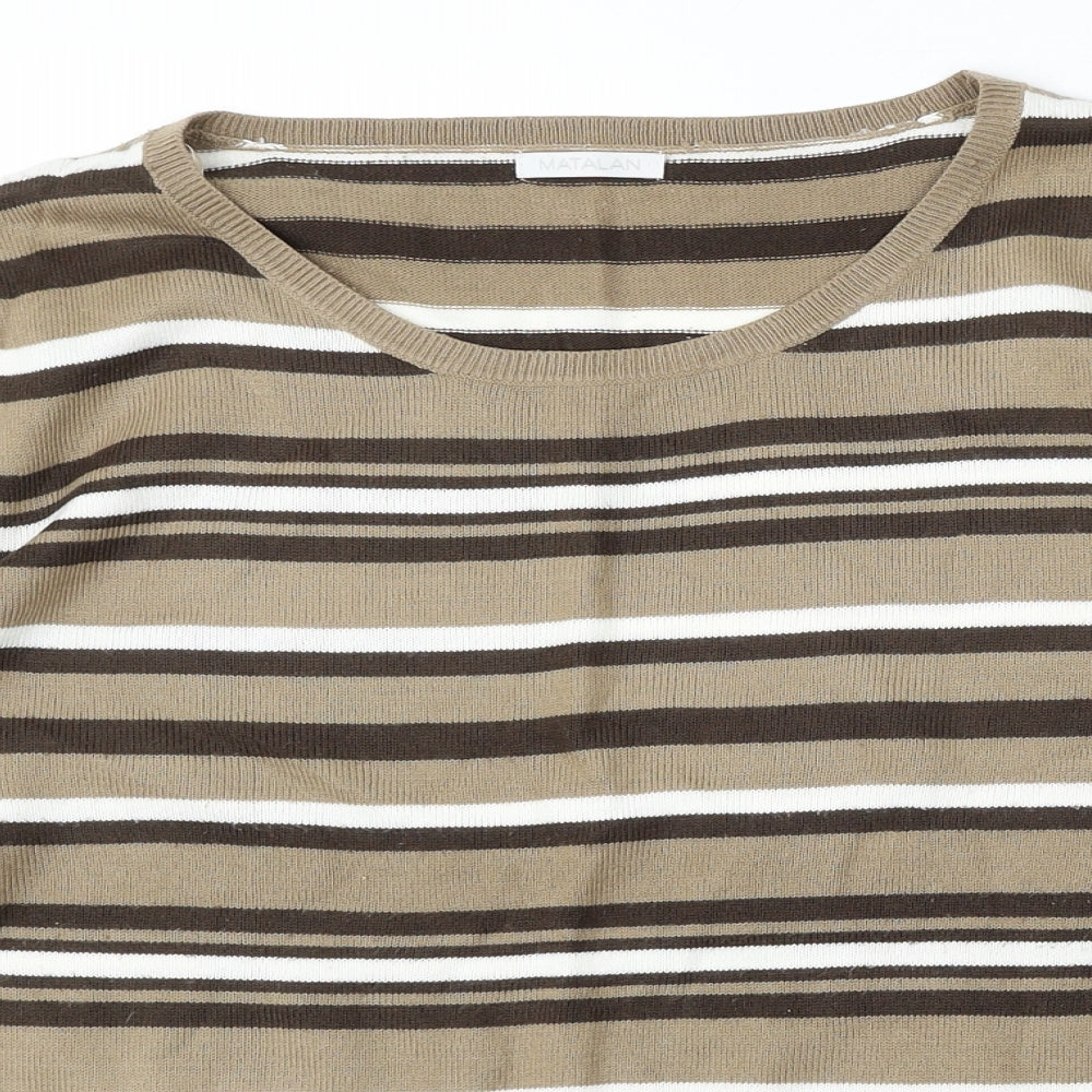 Matalan Womens Multicoloured Round Neck Striped Acrylic Pullover Jumper Size 20