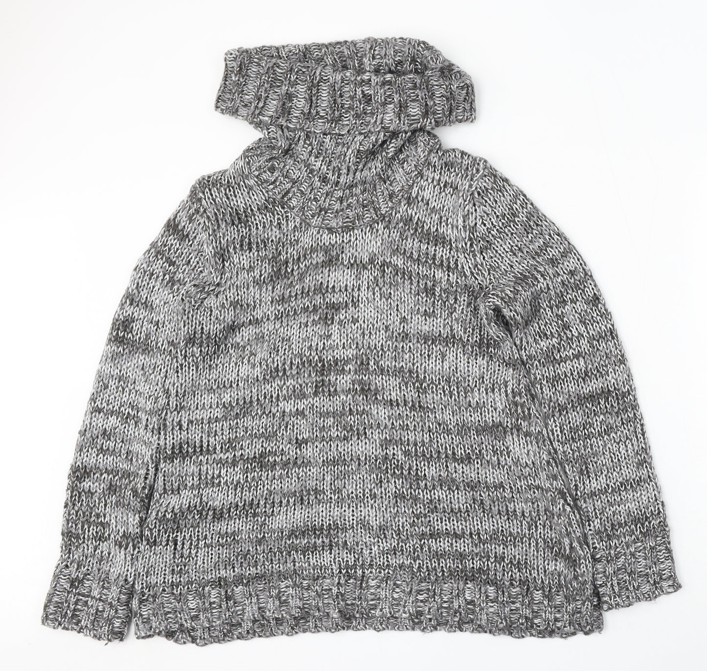 George Womens Grey Roll Neck Acrylic Pullover Jumper Size 12