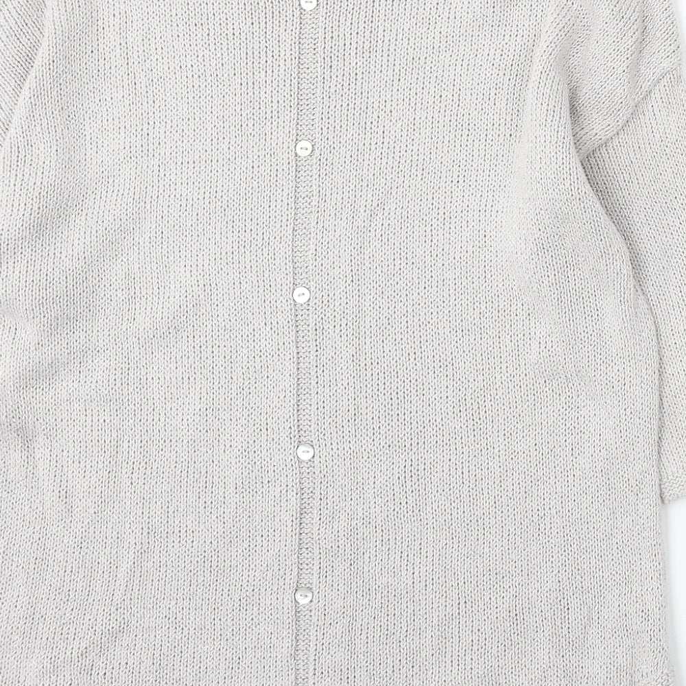 NEXT Womens Silver Round Neck Cotton Pullover Jumper Size 14