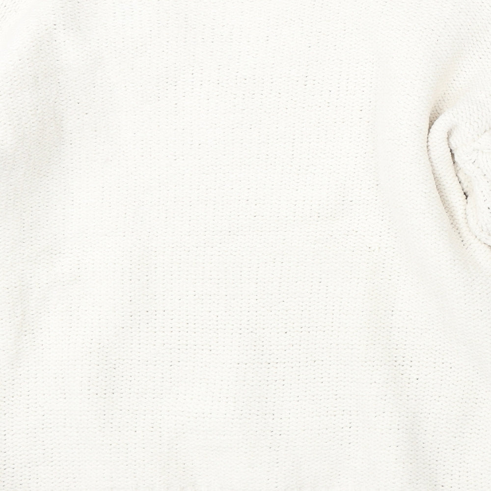 Primark Womens Ivory V-Neck Polyester Pullover Jumper Size 12