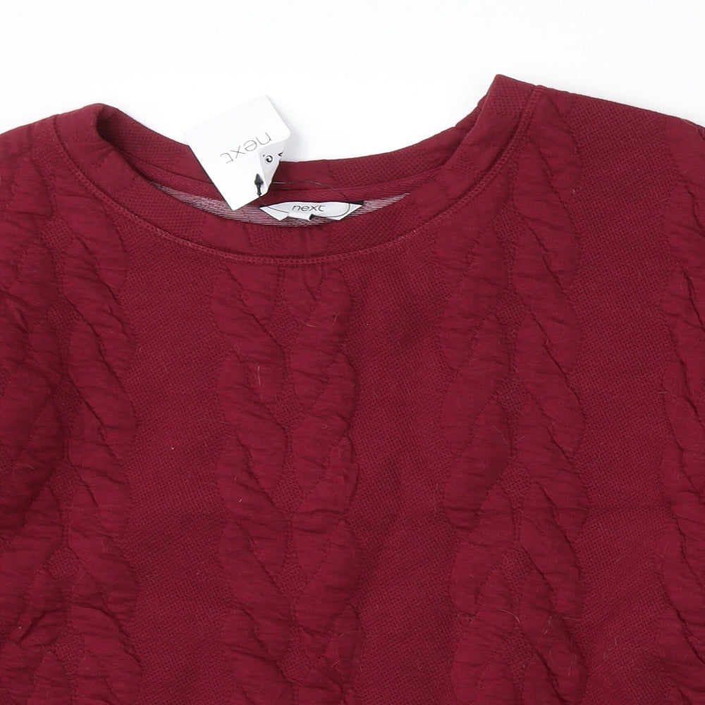 NEXT Womens Red Cotton Pullover Sweatshirt Size L