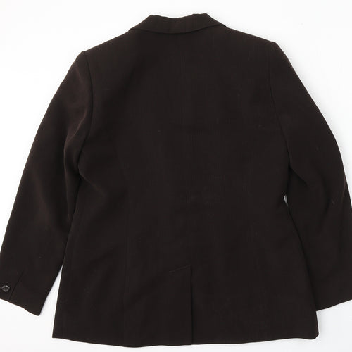 Country Casuals Womens Brown Polyester Jacket Suit Size 14