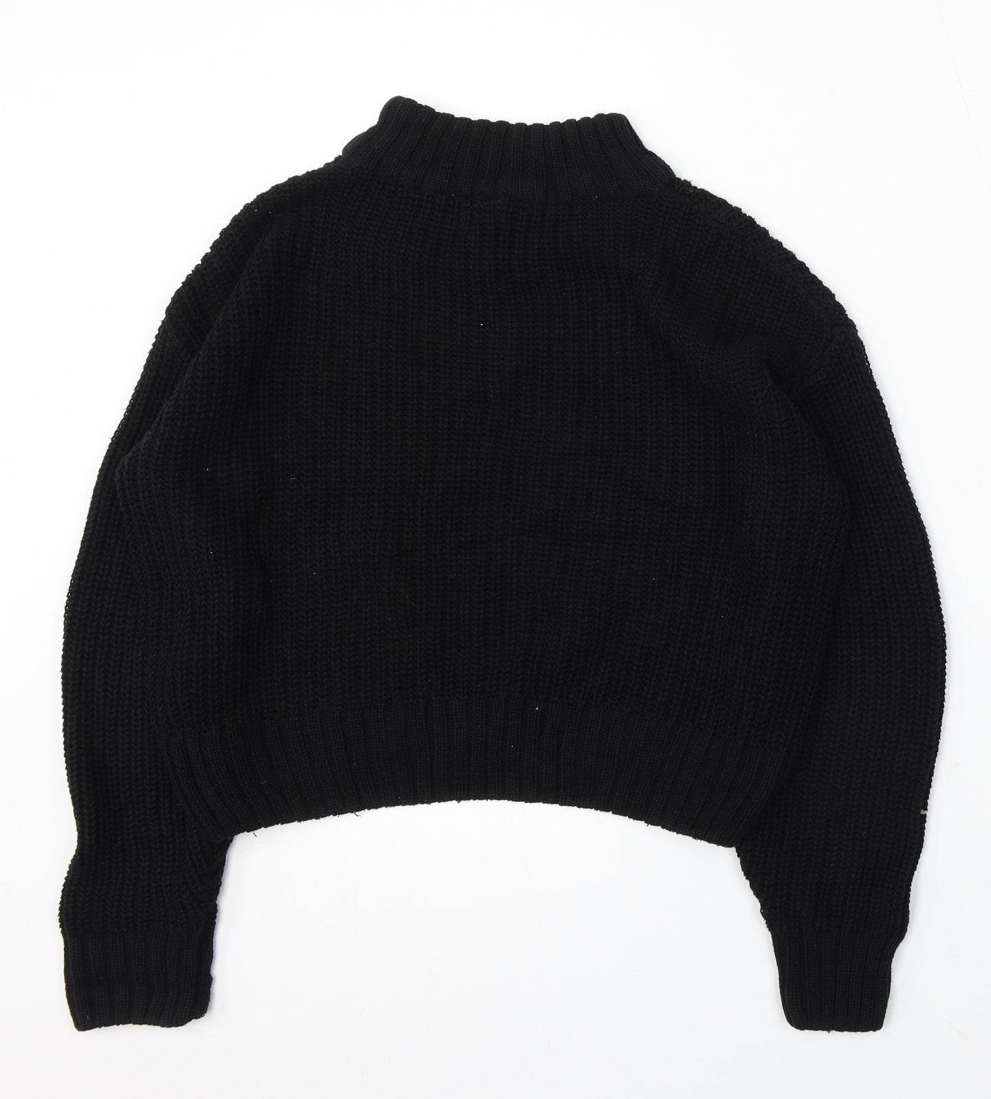 Divided by H&M Womens Black Round Neck Acrylic Pullover Jumper Size S