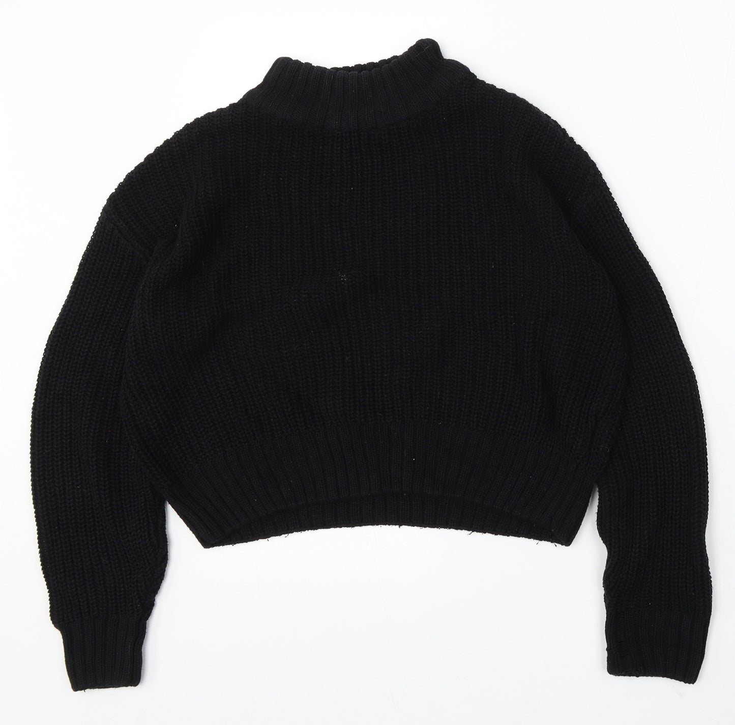 Divided by H&M Womens Black Round Neck Acrylic Pullover Jumper Size S