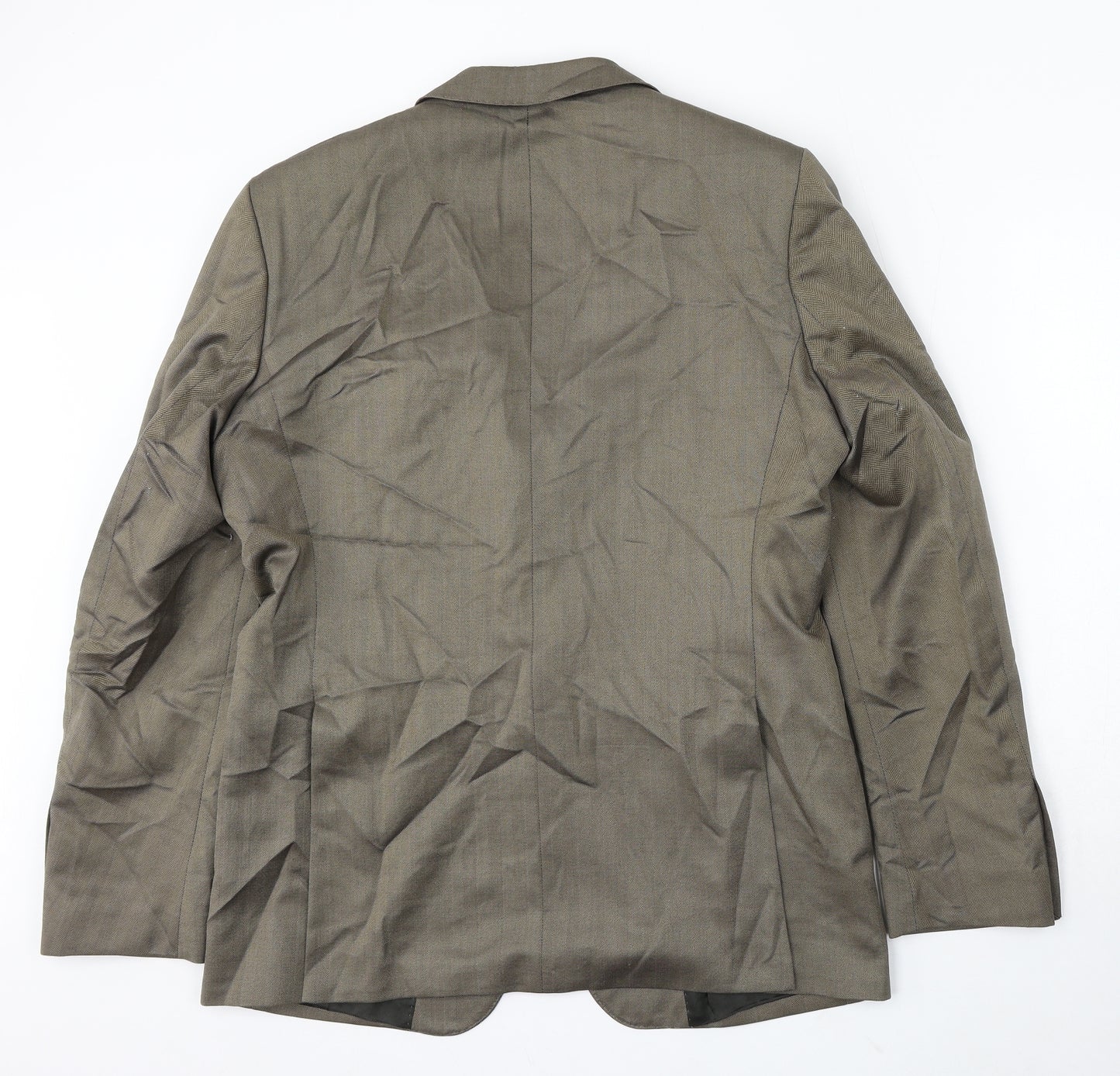 Zara Mens Green Polyester Jacket Suit Size 52