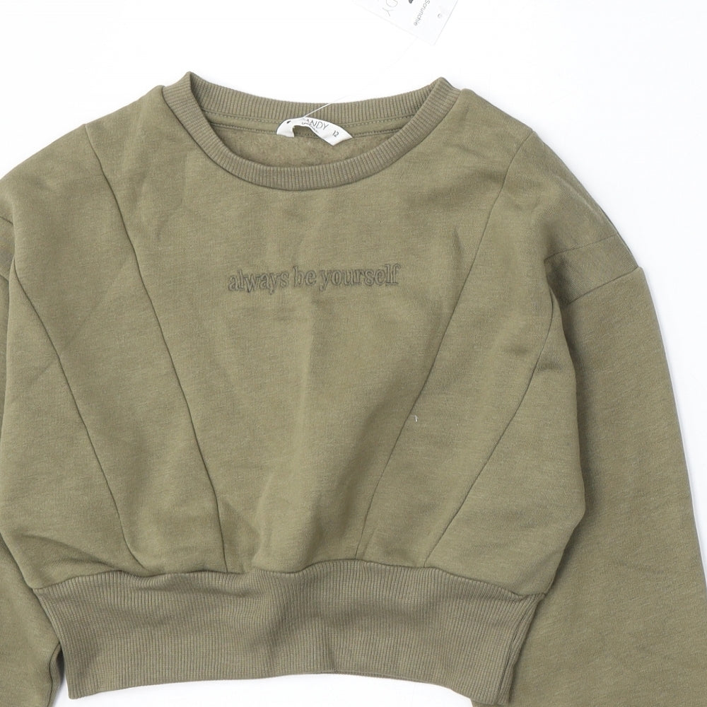 Matalan Girls Green Polyester Pullover Sweatshirt Size 12 Years - Always Be Yourself