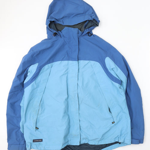 Land's End Mens Blue Jacket Coat Size XL Zip