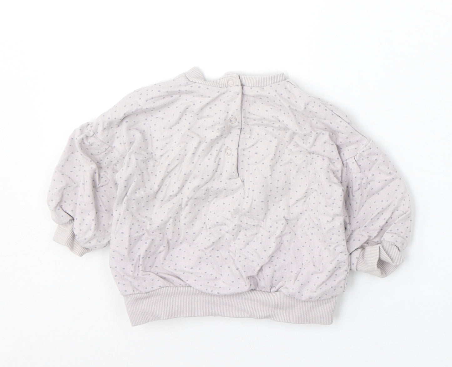 NEXT Girls Grey Geometric Cotton Pullover Jumper Size 3-6 Months