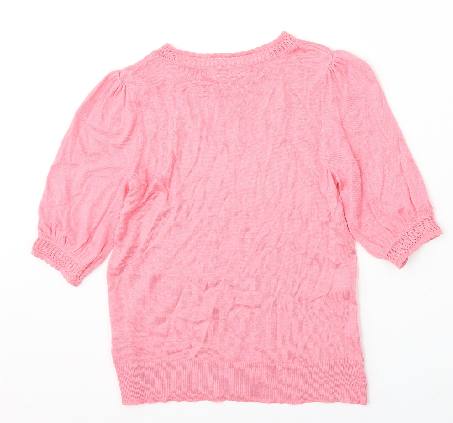 NEXT Womens Pink Round Neck Polyester Pullover Jumper Size 8