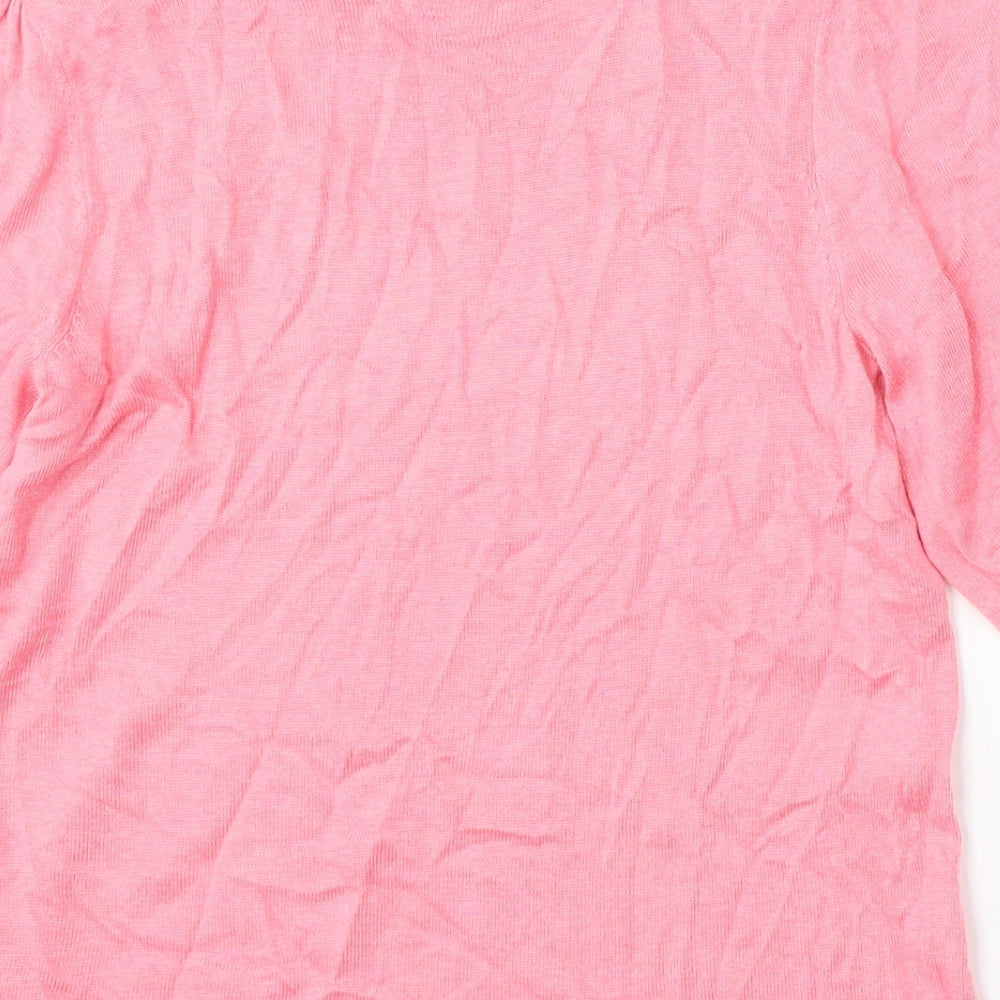 NEXT Womens Pink Round Neck Polyester Pullover Jumper Size 8