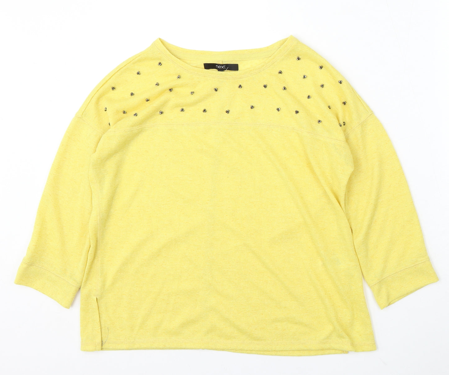 NEXT Womens Yellow Round Neck Polyester Pullover Jumper Size 12