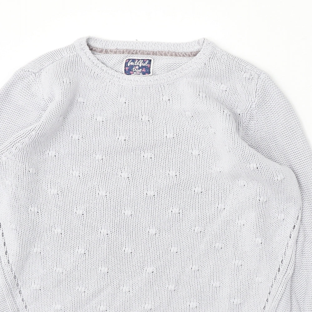 Mantaray Womens Purple Round Neck Cotton Pullover Jumper Size 14