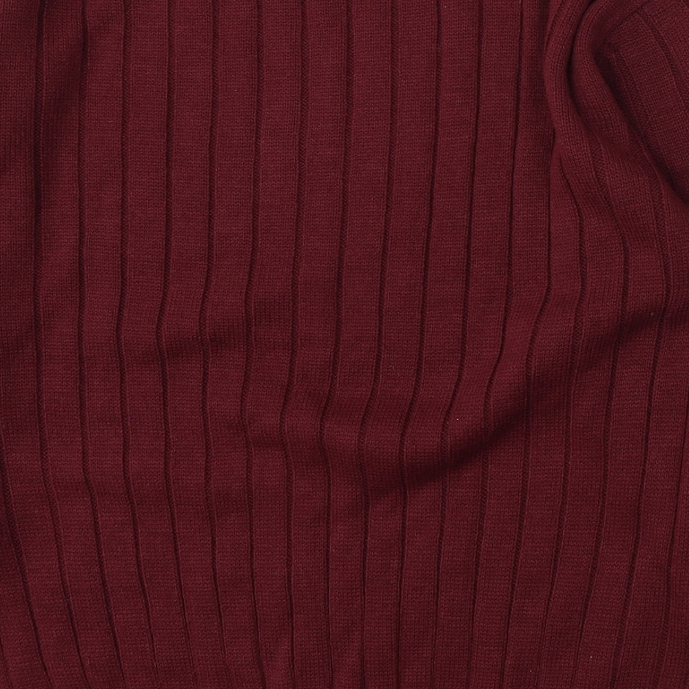 Farah Mens Red Round Neck Acrylic Pullover Jumper Size L