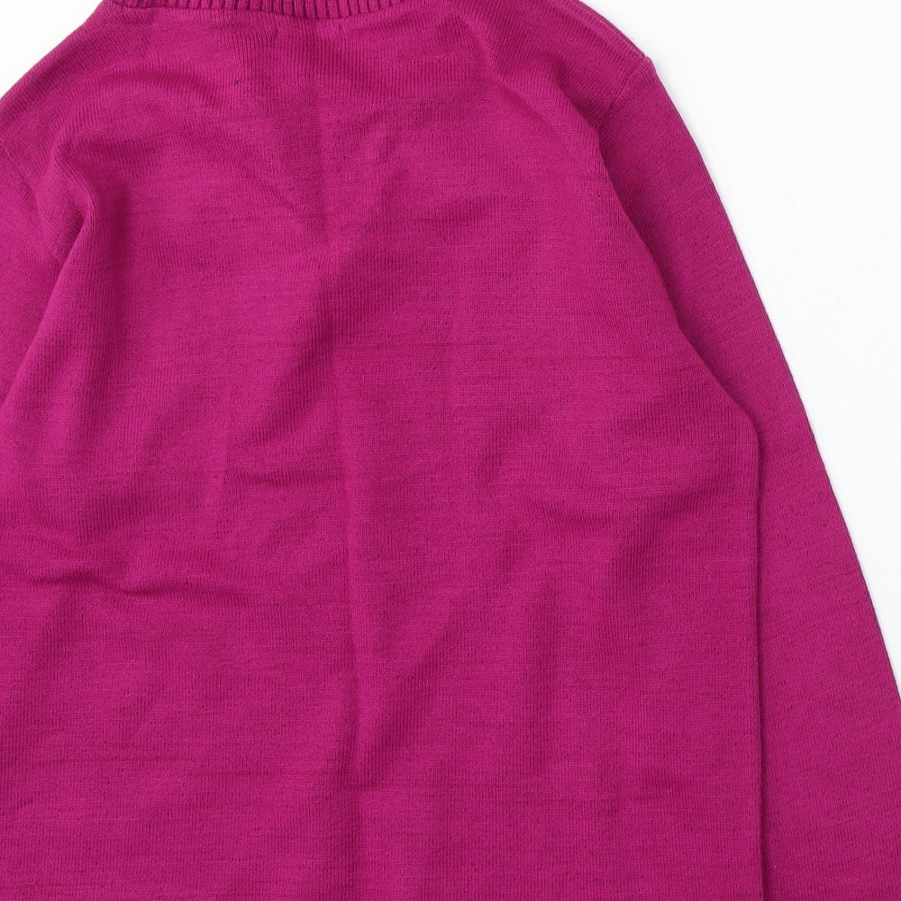 Impressions Womens Purple Roll Neck Acrylic Pullover Jumper Size M