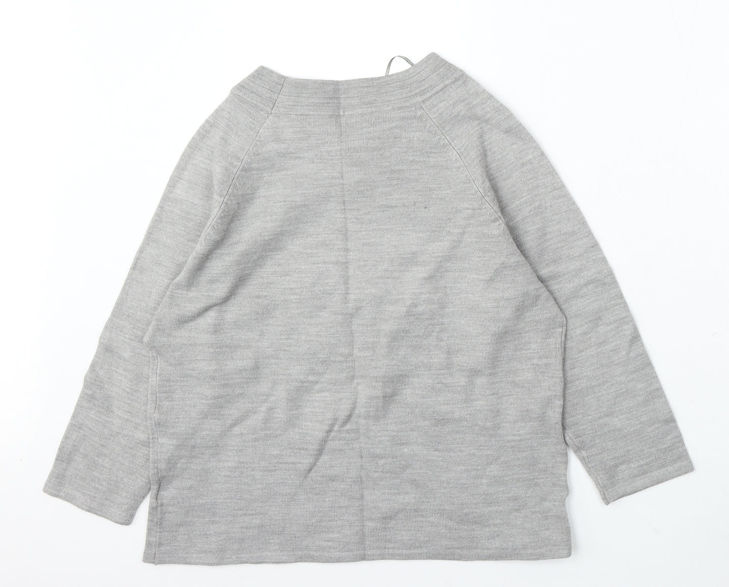 Ann Marie Womens Grey Round Neck Acrylic Pullover Jumper Size XL