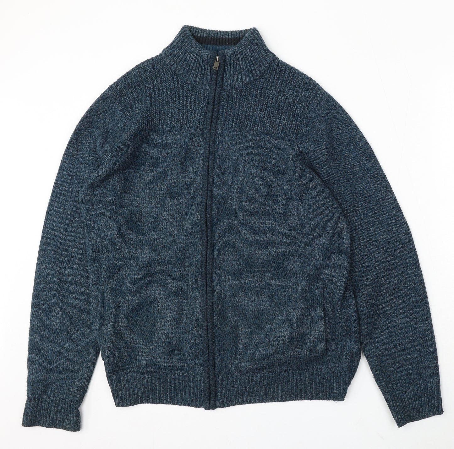 Marks and Spencer Mens Blue Round Neck Acrylic Pullover Jumper Size M