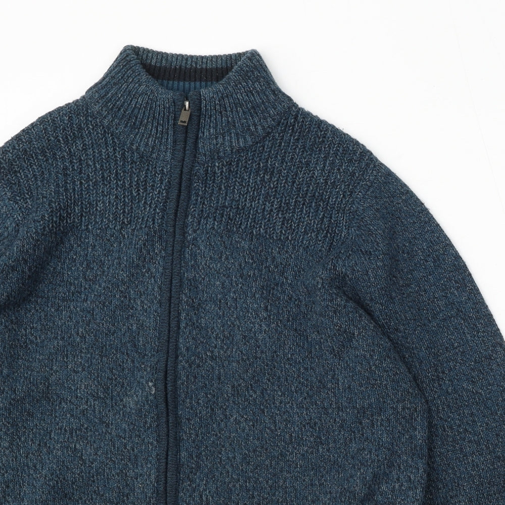 Marks and Spencer Mens Blue Round Neck Acrylic Pullover Jumper Size M