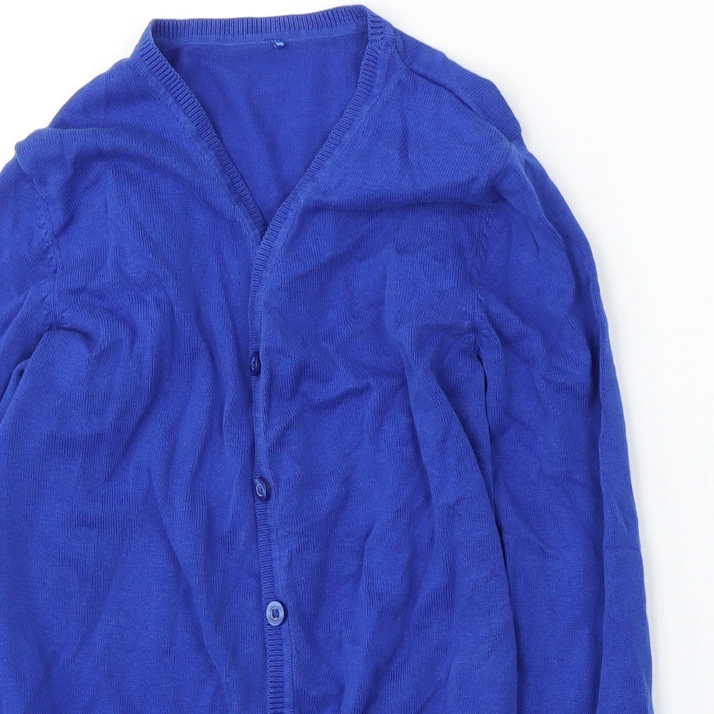 George Girls Blue V-Neck Cotton Cardigan Jumper Size 10-11 Years