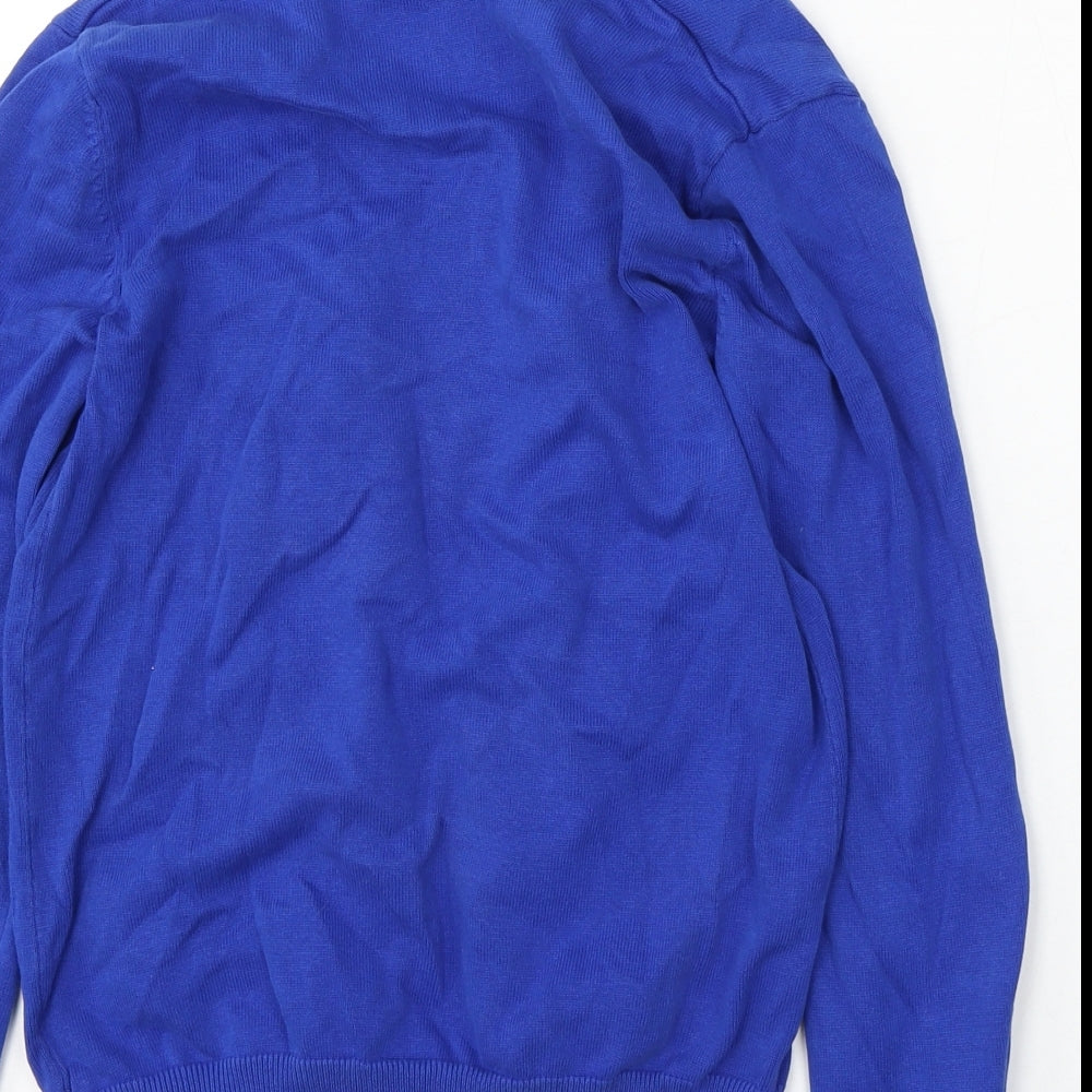 George Girls Blue V-Neck Cotton Cardigan Jumper Size 10-11 Years