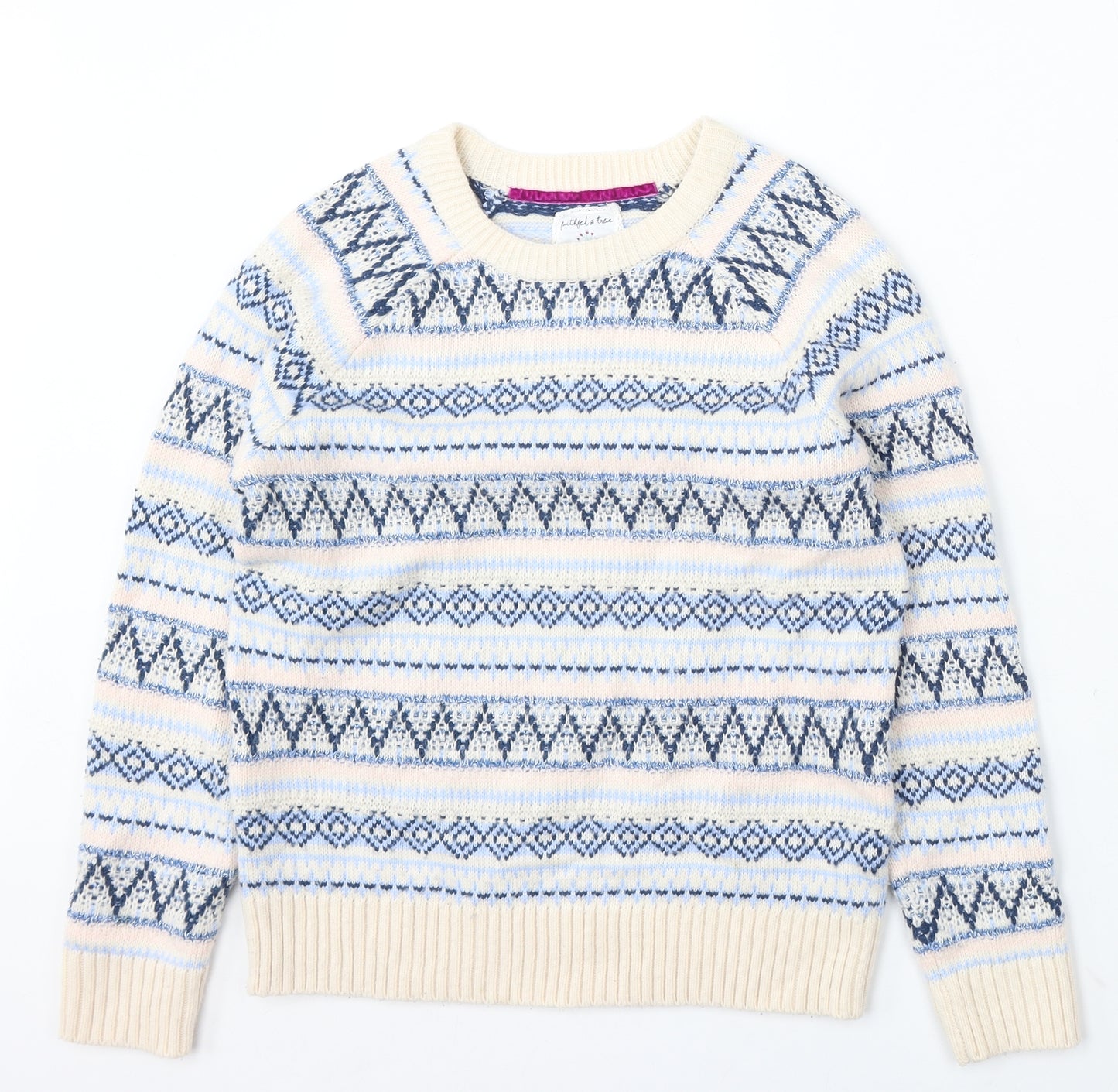 MANTARAY PRODUCTS Womens Multicoloured Round Neck Geometric Acrylic Pullover Jumper Size 8