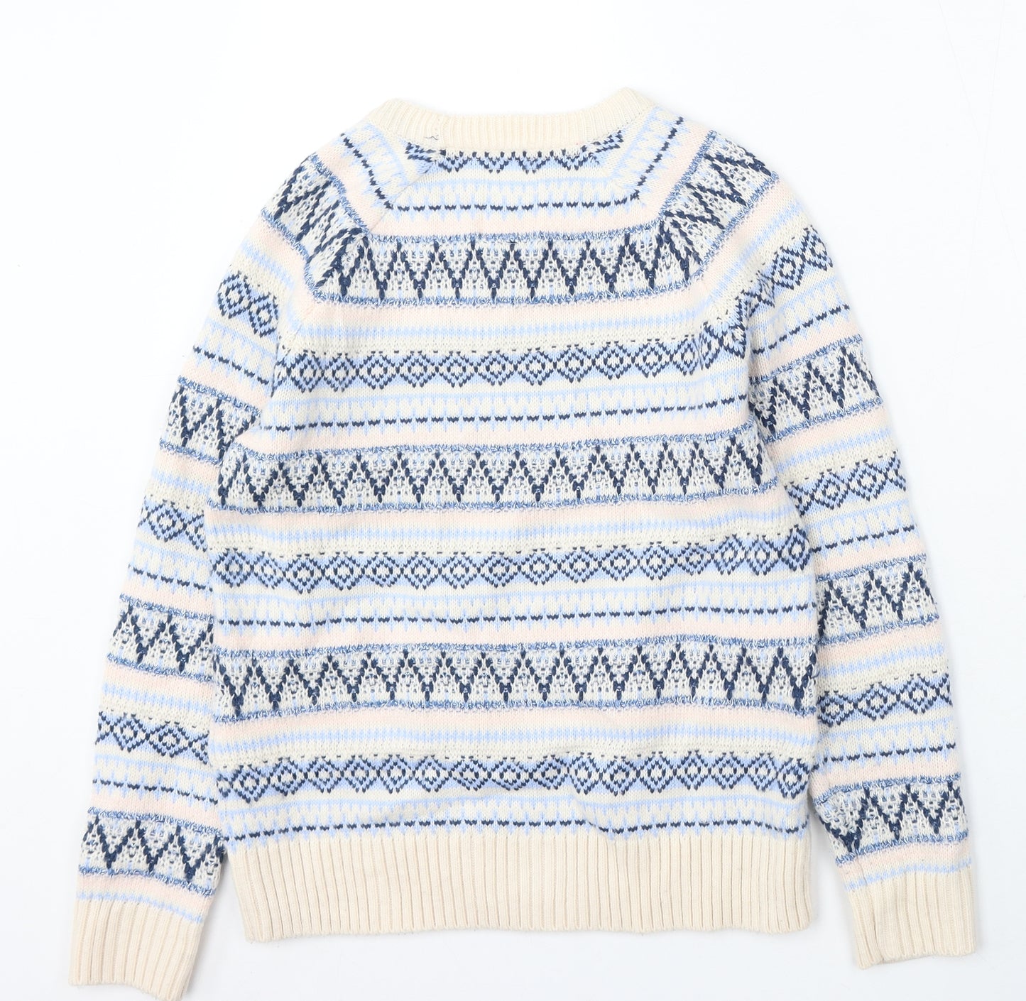 MANTARAY PRODUCTS Womens Multicoloured Round Neck Geometric Acrylic Pullover Jumper Size 8