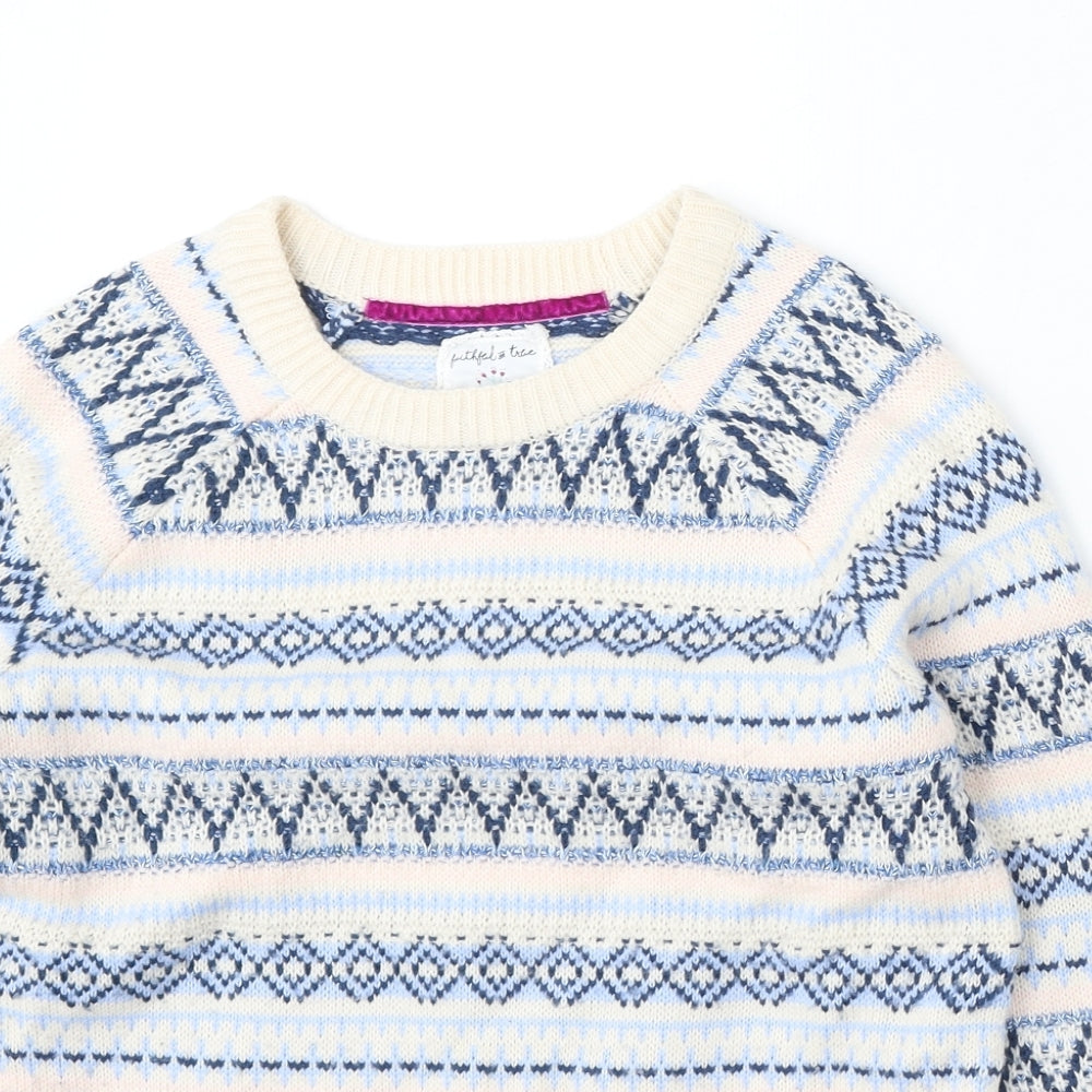 MANTARAY PRODUCTS Womens Multicoloured Round Neck Geometric Acrylic Pullover Jumper Size 8